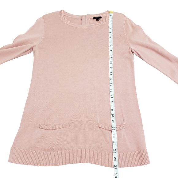 Talbots 3/4 Sleeve Front Pocket Zipper Back Sweater Pink Sz Small - Picture 10 of 13